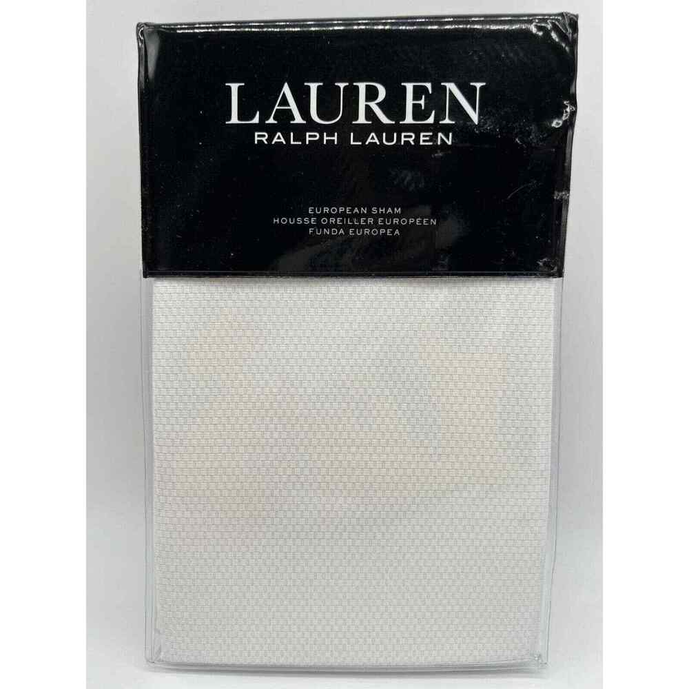 Ralph Lauren EDEN White/Blue Trim Pique EURO Sham 26x26 $135 NWT! - Picture 3 of 12
